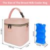 Picture of Mancro Breastmilk Cooler Bag Fits 6 Bottles Up to 9 Ounce, Insulated Baby Bottle Bag Comes with ice Pack and Shoulder Strap, Baby Bottle Cooler Bags for Daycare Nursing, Pink