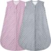 Picture of BSTOPPT Fleece Baby Sleep Sack With Plush Dots,2 Pack TOG 1.5 Baby Wearable Blanket with 2-Way Zipper, Toddler Sleep Sack (Gray & Pink, 18-24 Months)