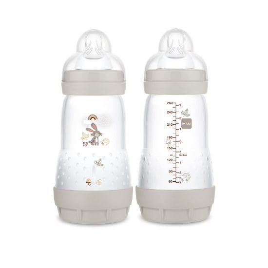 Picture of MAM Easy Start Anti-Colic Baby Bottle 9 oz, Medium Flow, Breastfeeding-Like Silicone Nipple Bottle, Reduces Colic, Gas, & Reflux, Easy-to-Clean, BPA-Free, Vented Baby Bottles for Newborns, 2+ Months