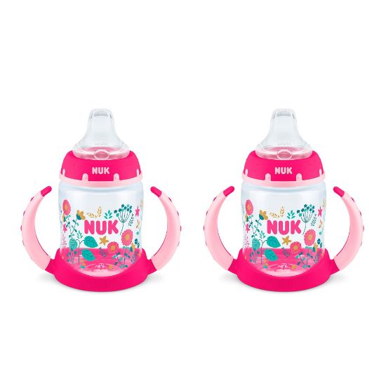 Picture of NUK Learner Cup, 5oz, 2-Pack, Flowers - BPA Free, Spill Proof Sippy Cup