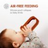 Picture of Boon Nursh Reusable Silicone Pouch Baby Bottles - Medium Flow Nipple - Silicone Baby Bottle Pouch and Nipple - Baby Feeding Essentials - Speckle - 3-6 Months - 3 Count - 8 Ounce