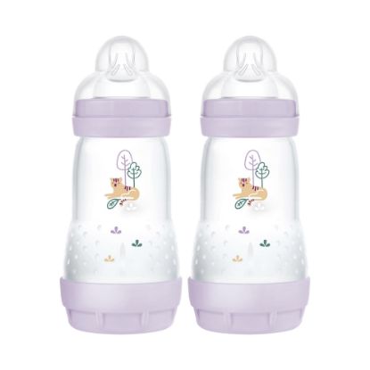 Picture of MAM Easy Start Anti-Colic Baby Bottle 9 oz, Medium Flow, Breastfeeding-Like Silicone Nipple Bottle, Reduces Colic, Gas, & Reflux, Easy-to-Clean, BPA-Free, Vented Baby Bottles for Newborns, 2+ Months