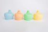Picture of Sippy Cup Lids By MrLifeHack - (4 Pack) - Makes Any Cup Or Bottle Spill Proof - 100% BPA Free Leak Proof Silicone - Perfect for Toddlers & Babies (Pastel Peach, Mint, Sky, Lemon )