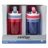 Picture of ConntigoKids Spill Proof Water Bottle, Very Convenient 2-in-1, Snack(4 Oz) + Drink Container(13 Oz) Tumbler Water Bottle - Pink & Purple - 2 Bottles