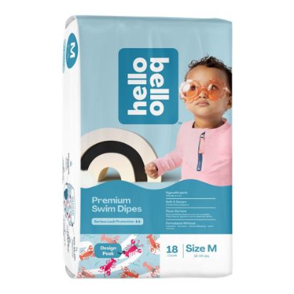 Picture of Hello Bello Premium Swim Diapers I Affordable and Eco-Friendly Disposable Swim Dipes for Babies and Kids I Size Medium - Diaper Size 4-5