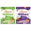 Picture of Happy Baby Organics Teether Wafers, 2 Flavor Variety Pack, Blueberry & Purple Carrot, Pea & Spinach, 12 Count (Pack of 2)