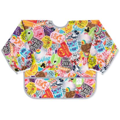 Picture of Bumkins Disney Sleeved Bib for Girl or Boy, Baby and Toddler for 6-24 Mos, Essential Must Have for Eating, Feeding, Baby Led Weaning Supplies, Long Sleeve Mess Saving, 100 Years of Fun