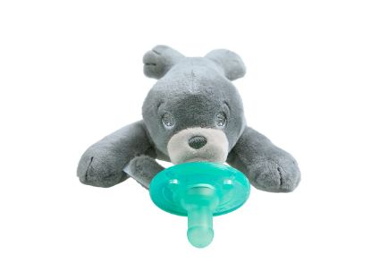 Picture of Philips AVENT Soothie Snuggle Pacifier Holder with Detachable Pacifier, 0m+, Seal, SCF347/04- 1 Count (Pack of 1)