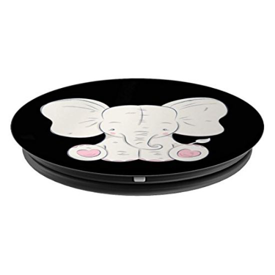 Picture of Baby Elephant Mobile Accessory Cute Elephant Black - PopSockets Grip and Stand for Phones and Tablets