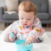 Picture of Bumkins Sleeved Bib for Girl or Boy Baby and Toddler for 6-24 Mos, Essential Must Have for Eating, Feeding, Baby Led Weaning Supplies, Long Sleeve Mess Saving Food Catcher, Soft Fabric, Cowgirl Boots