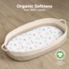 Picture of 2-Pack Organic Bassinet Sheets for Girls, Boys - 100% Cotton Bassinet Mattress Sheets Compatible with Halo Bassinest Swivel Sleeper, Graco, Baby Delight, Chicco, Fitted Bassinet Sheets (KeaSafari)