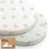 Picture of 2-Pack Organic Bassinet Sheets for Girls, Boys - 100% Cotton Bassinet Mattress Sheets Compatible with Halo Bassinest Swivel Sleeper, Graco, Baby Delight, Chicco, Unisex Fitted Bassinet Sheets (Elly)