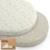 Picture of 2-Pack Organic Bassinet Sheets for Girls, Boys - 100% Cotton Bassinet Mattress Sheets Compatible with Halo Bassinest Swivel Sleeper, Graco, Baby Delight, Chicco, Fitted Bassinet Sheets (Pine Grove)
