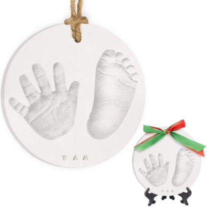 Picture of Baby Hand and Footprint Kit - Personalized Baby Foot Printing Kit for Newborn - Baby Footprint Kit for Toddlers - Baby Keepsake Handprint Kit - Baby Handprint Ornament Maker (Multi-Colored)