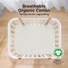 Picture of 2-Pack Mini Crib Sheets Fitted - Pack N Play Sheets for Pack and Play Mattress, Organic Cotton, Soft & Breathable Jersey Playard Bedding, Neutral Mini Toddler Bed Cover for Boys, Girls (Meadow)