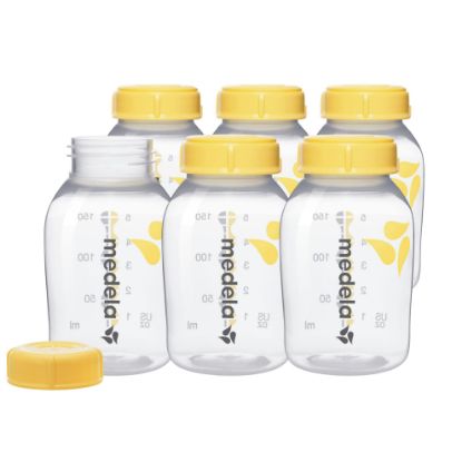 Picture of Medela Breast Milk Collection and Storage Bottles, BPA Free, 6 Pack, 5 Ounces, Compatible with Medela Breast Pumps