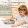 Picture of Kids Stainless Steel Utensils Set - Premium 18/8 Grade Silverware Kit - 2 Spoons, 2 Forks, and 2 Knives for Ages 4-7 - Silicone Easy-Grip Handles - Children Flatware Cutlery (Matte - Pink, Off White)
