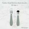 Picture of WeeSprout Toddler Utensils, 3 Forks & 3 Spoons, 18/8 Stainless Steel & Food Grade Silicone, Thick Easy-Grip Handles, Perfect Length For New Self Feeders, Gentle On Gums & Teeth, Dishwasher Safe
