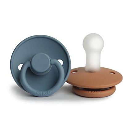Picture of FRIGG Silicone Baby Pacifier | Made in Denmark | BPA-Free (Peach Bronze/Glacier Blue, 6-18 Months)