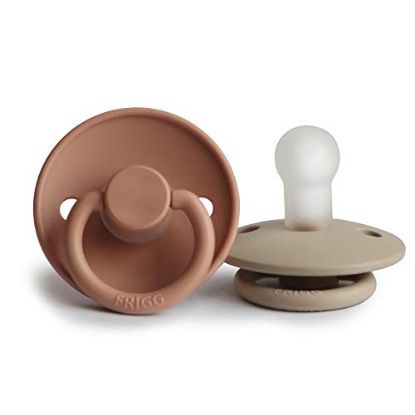 Picture of FRIGG Silicone Baby Pacifier | Made in Denmark | BPA-Free (Rose Gold/Sandstone, 0-6 Months)