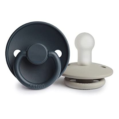 Picture of FRIGG Silicone Baby Pacifier | Made in Denmark | BPA-Free (Slate/Silver Gray, 0-6 Months)