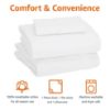Picture of Amazon Basics 3 Piece Bed Sheets Set, 100% Cotton Jersey, Includes Super Soft, Flat and Fitted Sheets, Pillowcase, Toddler, White, Solid