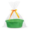 Picture of Pro Goleem Small Woven Basket with Gift Bags and Ribbons Durable Baskets for Gifts Empty Small Rope Basket for Storage 12"X 8" X 5" Baby Toy Basket with Handles, Grass Green