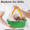 Picture of Pro Goleem Small Woven Basket with Gift Bags and Ribbons Durable Baskets for Gifts Empty Small Rope Basket for Storage 12"X 8" X 5" Baby Toy Basket with Handles, Grass Green