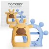 Picture of Momcozy Baby Teether Toys | Food Grade Silicone Teething Relief 0-6 Months | Teething Toy 6-12 Months | Baby Essential | Yellow and Blue
