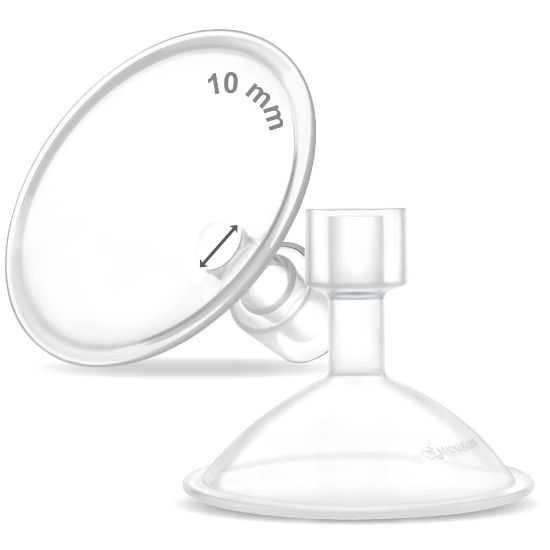 Picture of Maymom MyFit Crater Series 10 mm Two-Piece Design Small Breastshield Compatible with Medela Pump Parts; Replace Medela Shields; Fit MaxFlow Flex Connector; 2pc