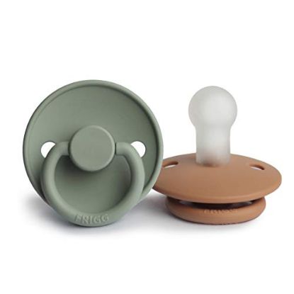 Picture of FRIGG Silicone Baby Pacifier | Made in Denmark | BPA-Free (Sage/Peach Bronze, 0-6 Months)