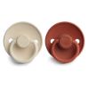 Picture of FRIGG Silicone Baby Pacifier | Made in Denmark | BPA-Free (Rust/Cream, 6-18 Months)