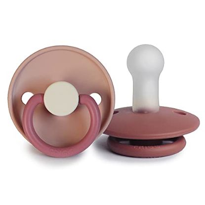 Picture of FRIGG Silicone Baby Pacifier | Made in Denmark | BPA-Free (Peony/Woodchuck, 6-18 Months)