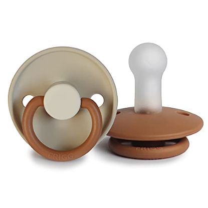 Picture of FRIGG Silicone Baby Pacifier | Made in Denmark | BPA-Free (Desert/Cappuccino, 6-18 Months)