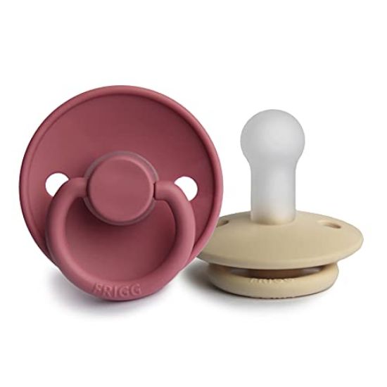Picture of FRIGG Silicone Baby Pacifier | Made in Denmark | BPA-Free (Dusty Rose/Sandstone, 6-18 Months)