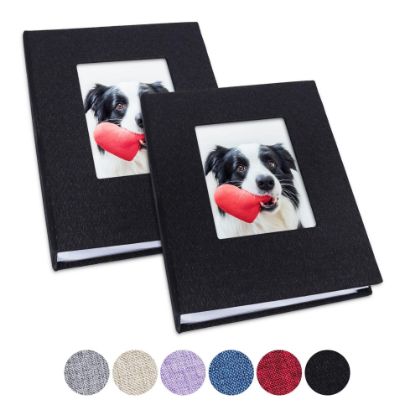 Picture of Vienrose Small Photo Album 4x6 Photos, 2 Pack Linen Cover Mini Photo Book, 26-Page Holds 52 Pictures, Artwork or Postcards Storage for Baby