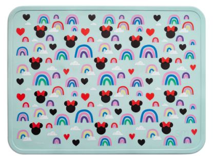 Picture of Simple Modern Silicone Placemat for Baby, Toddlers, Kids | Non-Slip Baby Eating Table Food Mat for Restaurants and Dining Table | Piper Collection | Minnie Mouse Rainbows
