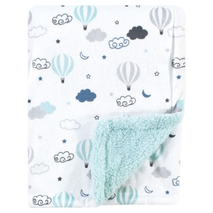 Picture of Hudson Baby Unisex Baby Plush Mink and Sherpa Blanket, Hot Air Baloon, One Size