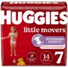 Picture of Huggies Size 7 Diapers, Little Movers Baby Diapers, Size 7 (41+ lbs), 14 Count