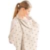 Picture of Konssy Muslin Nursing Cover for Baby Breastfeeding, Breathable 100% Cotton Breastfeeding Cover with Rigid Hoop for Mother Nursing Apron, Multi-use Carseat Canopy (Sun)