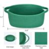 Picture of ABenkle Small Basket, 12"x 8" x 5" Cute Small Woven Basket, Rope Room Shelf Storage Basket, Cat Dog Toys Basket Chest Box, Decorative Empty Gift Basket with Handles - Deep Green