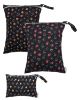 Picture of ALVABABY 3 Cloth Diaper Wet Dry Bags Waterproof Reusable with Two Zippered Pockets Travel Beach Pool Daycare Soiled Baby Items Yoga Gym Bag for Swimsuits or Wet Clothes Small Medium Large 3L-SML10
