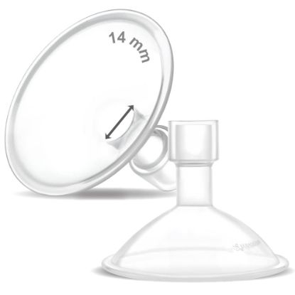Picture of Maymom MyFit Crater Series 14mm Two-Piece Design Small Breastshield Compatible with Medela Breast Pump Parts; Replace Medela Shields; Fit Flex Connector; 2pc