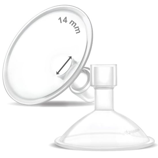 Picture of Maymom MyFit Crater Series 14mm Two-Piece Design Small Breastshield Compatible with Medela Breast Pump Parts; Replace Medela Shields; Fit Flex Connector; 2pc
