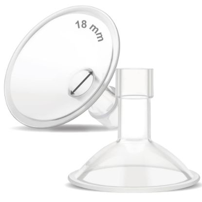 Picture of Maymom MyFit Crater Series 18 mm Two-Piece Design Small Breastshield Compatible with Medela Breast Pump Pump Parts; Replace Medela Shields; Fit Flex Connector; 2pc