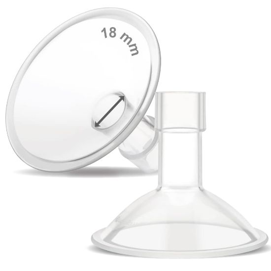 Picture of Maymom MyFit Crater Series 18 mm Two-Piece Design Small Breastshield Compatible with Medela Breast Pump Pump Parts; Replace Medela Shields; Fit Flex Connector; 2pc