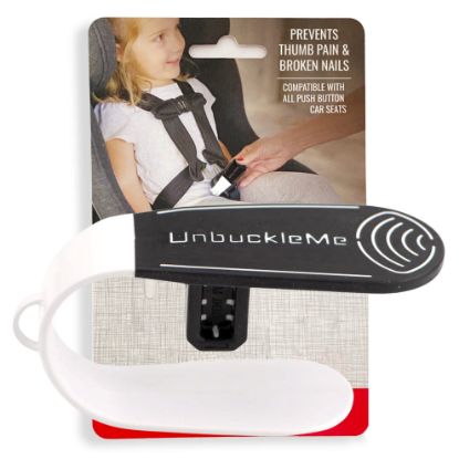 Picture of UnbuckleMe Car Seat Buckle Release Tool - Easy Opener Aid for Arthritis, Long Nails, Older Kids - Button pusher for infant, toddler, convertible 5 pt harness car seats - As Seen on Shark Tank (Black)
