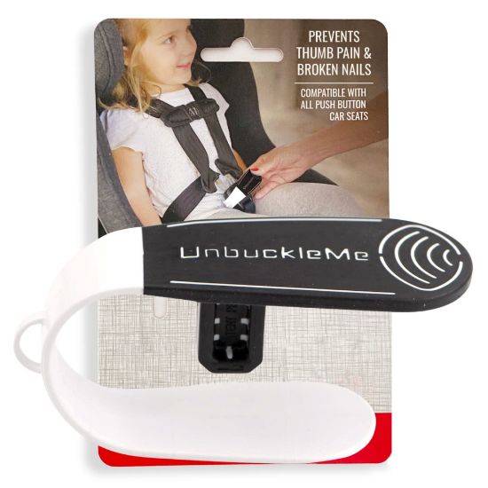 Picture of UnbuckleMe Car Seat Buckle Release Tool - Easy Opener Aid for Arthritis, Long Nails, Older Kids - Button pusher for infant, toddler, convertible 5 pt harness car seats - As Seen on Shark Tank (Black)