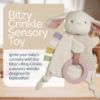 Picture of Itzy Ritzy - Bitzy Crinkle Sensory Toy Bunny with Crinkle Sound for Babies & Toddlers - Features Soft Braided Teething Ring & Textured Ribbons, Designed for Ages 0 Months and Up, Bunny