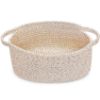 Picture of ABenkle Small Woven Basket 12"x 8"x 5" - Rope Room Shelf Storage, Cat Dog Toys Chest Box, Decorative Empty Gift With Handles - All Mixed Brown